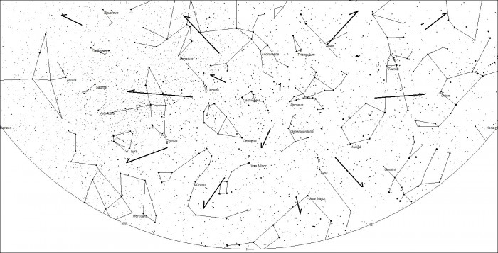 Examples of Perseid Meteors as seen from Latitude 35N near 4am