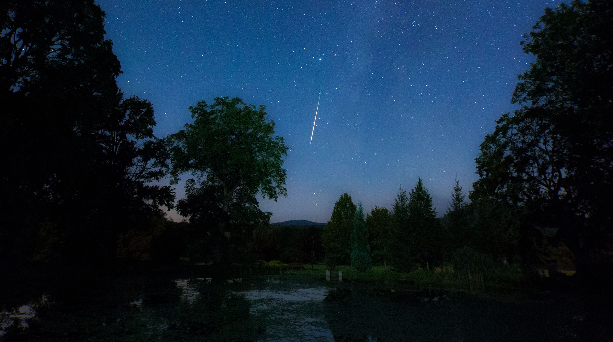 A meteor from the Perseid meteor shower is seen zipping through the sky in Hungary in August 2012. 