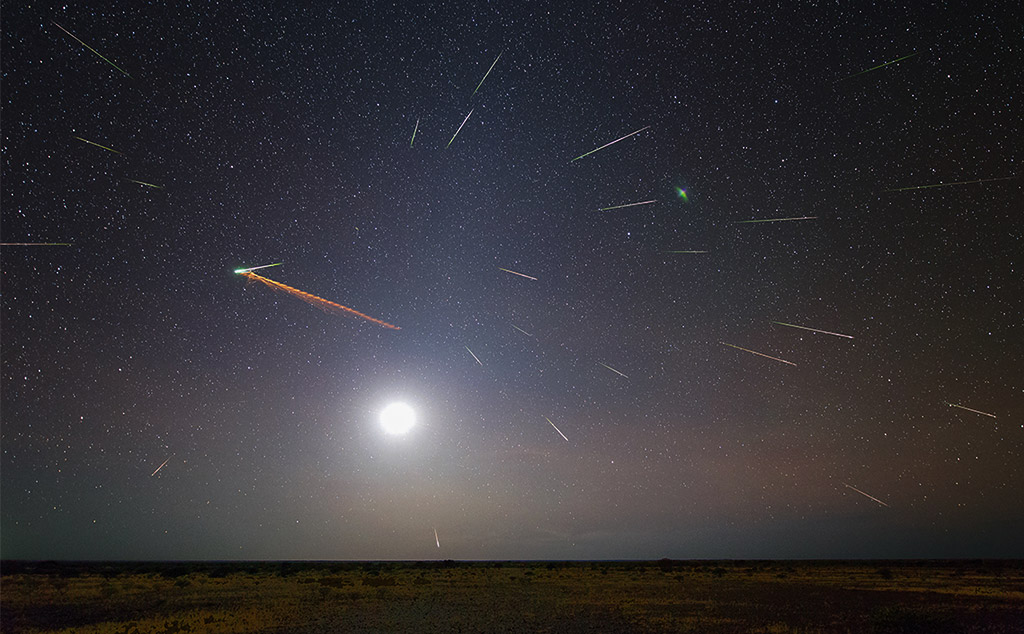 The 2013 Eta Aquarid meteor shower was fantastic as viewed from Earth’s Southern Hemisphere. Colin Legg of Australia created this composite of his experience. He wrote, ‘Composite of approximately 50 images containing 26 meteors, meteor train, 17 % moon, zodiacal light and Pilbara desert.